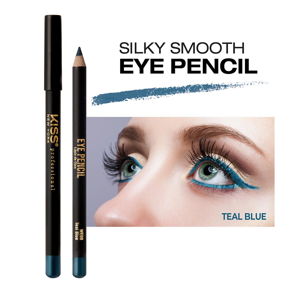 Kiss New York Professional Silky Smooth Eye Pencil Liner - Teal Blue (WE08)