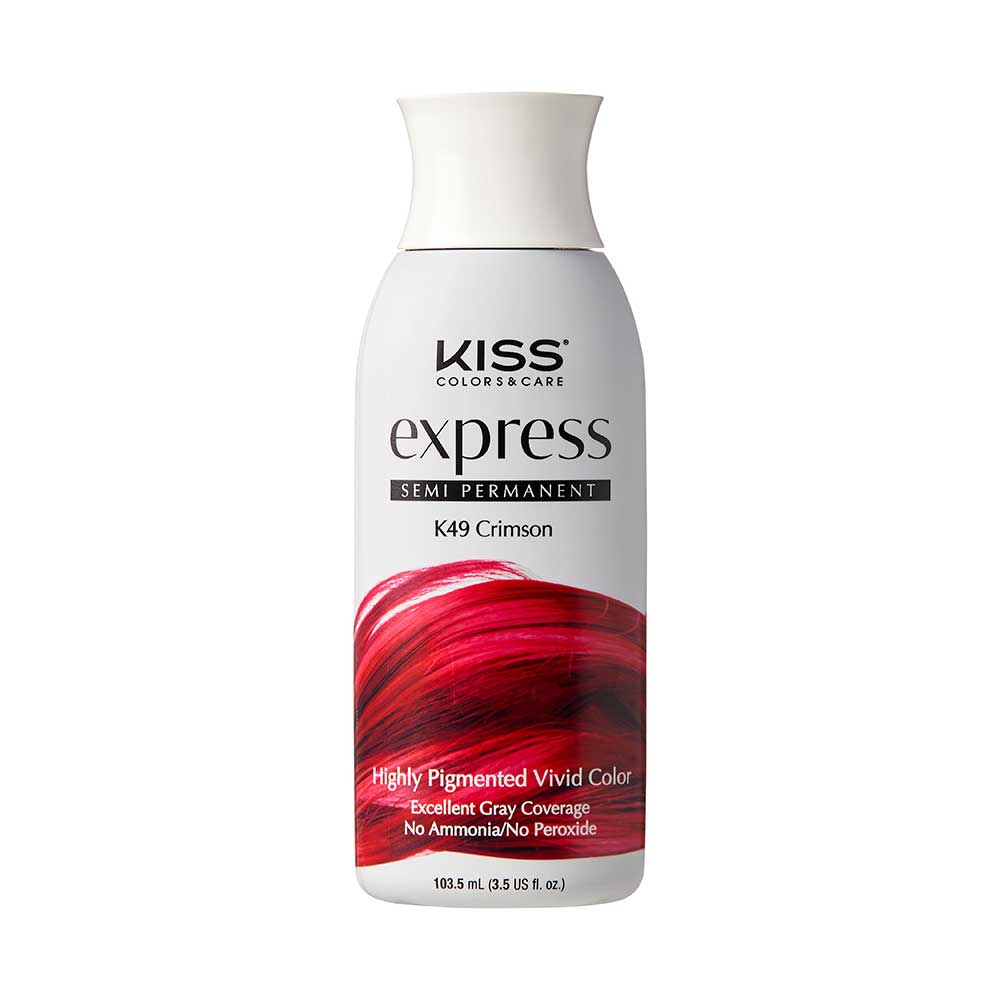 Kiss Express Semi-Permanent Hair Color - Crimson, 3.5 Oz (K49)