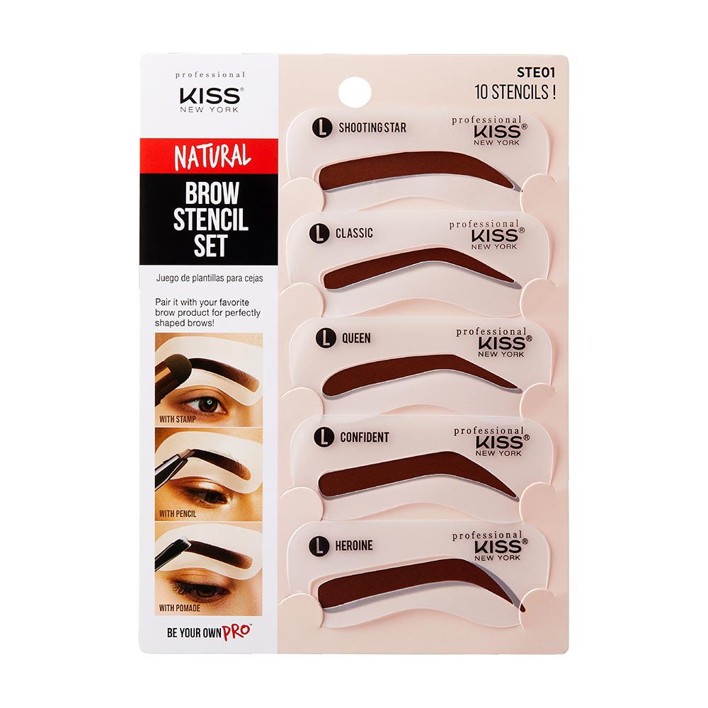 Kiss New York Professional Natural Brow Stencil Set - Natural (STE01)