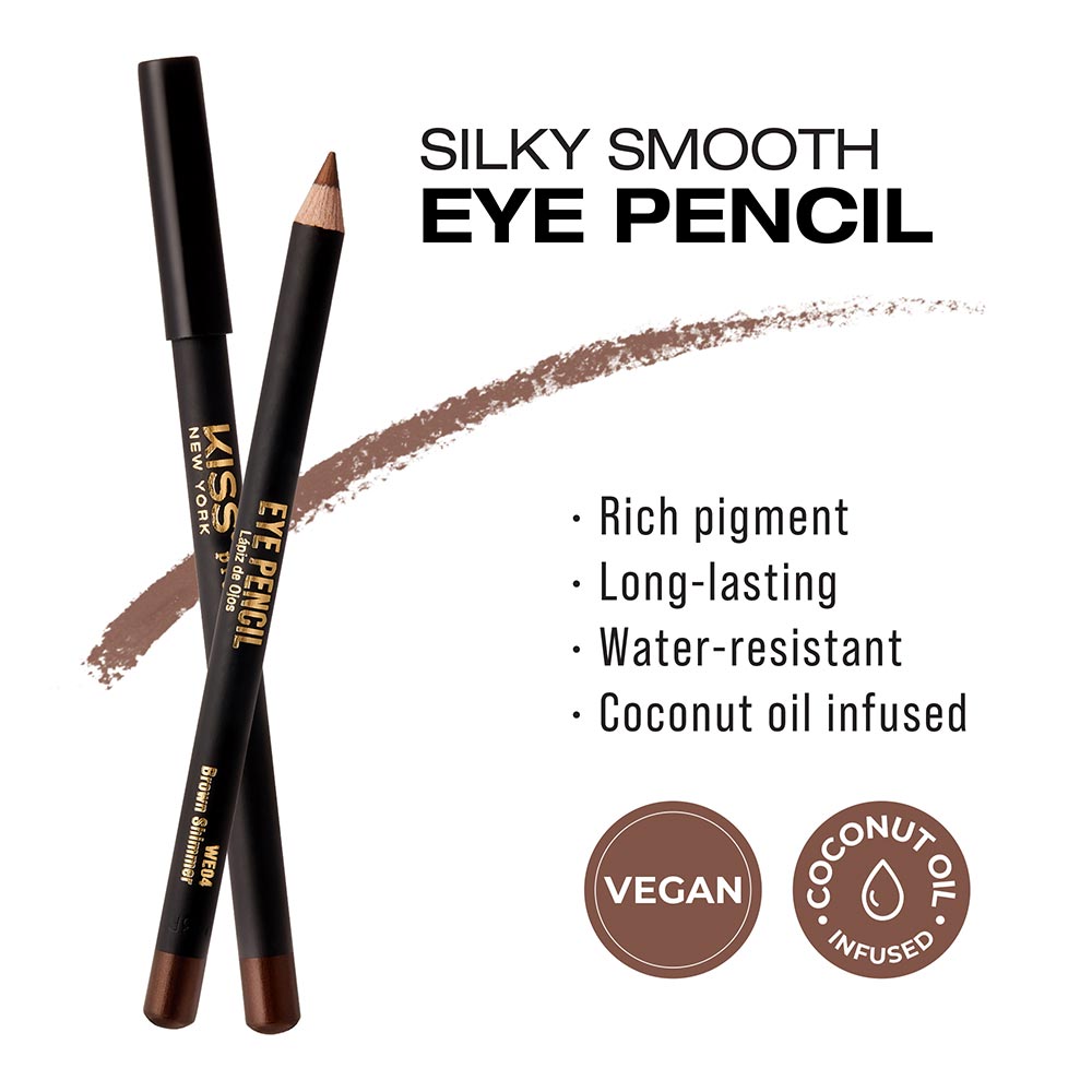 Kiss New York Professional Silky Smooth Eye Pencil Liner - Brown Shimmer (WE04)