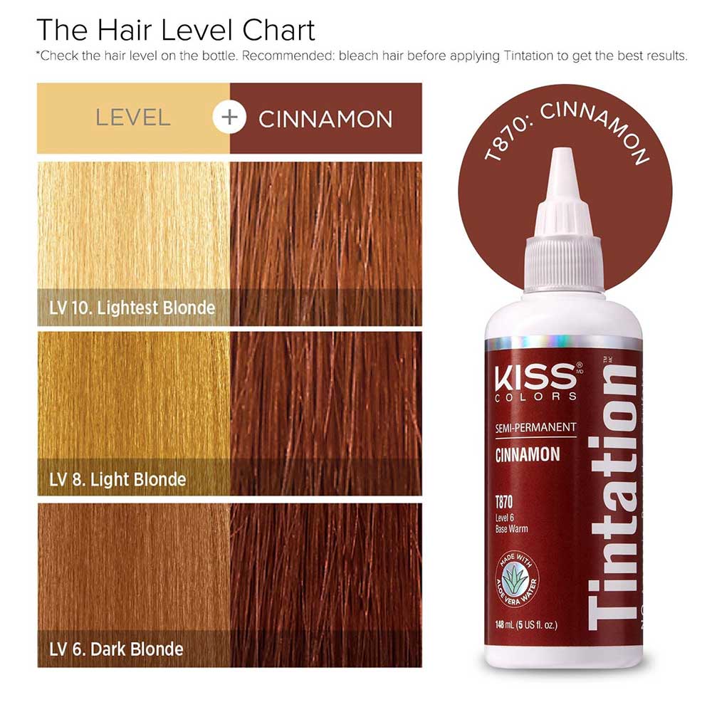 Red By Kiss Tintation Semi-Permanent Hair Color - Cinnamon, 5 Oz (T870)