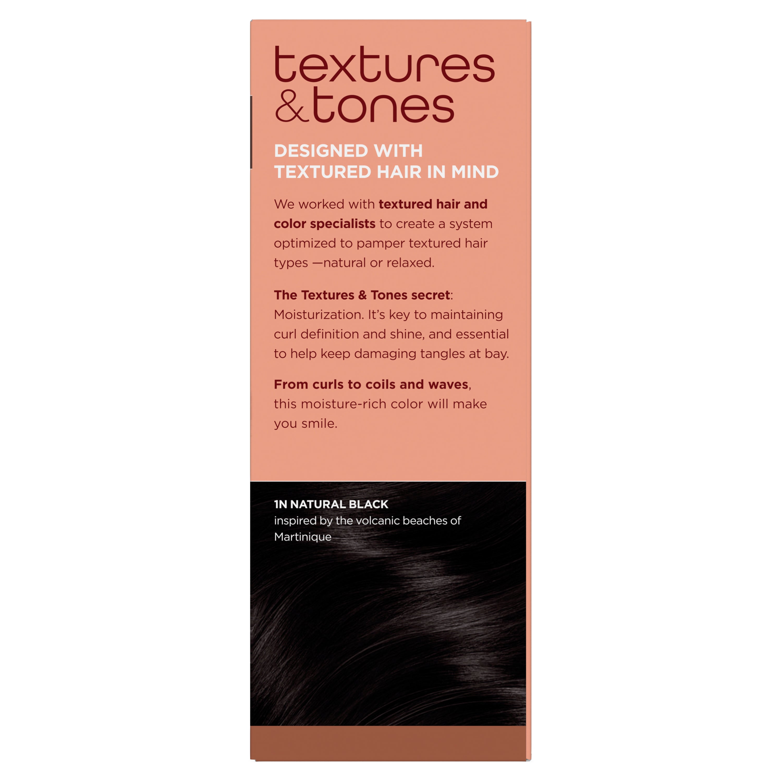 Clairol Textures & Tones Permanent Hair Dye, 1N Natural Black Hair Color (CL90004)