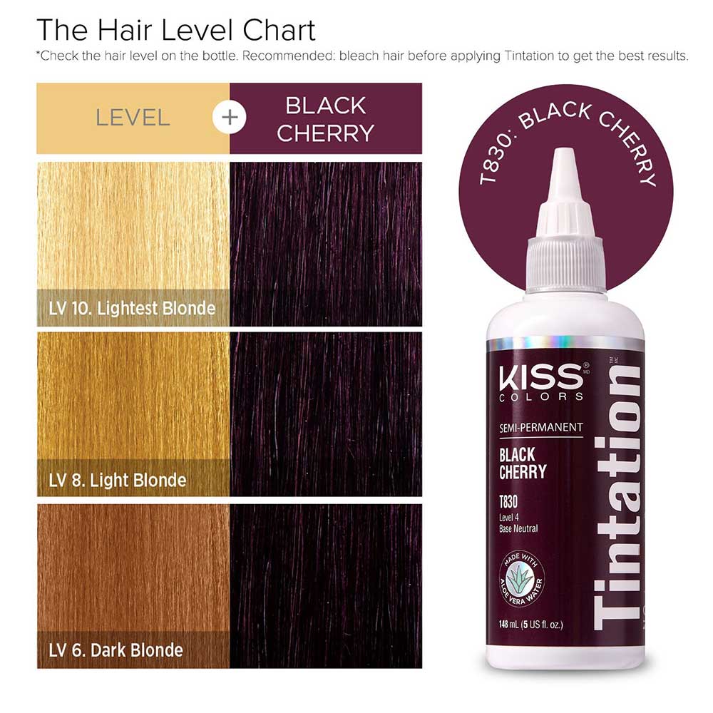 Red By Kiss Tintation Semi-Permanent Hair Color - Black Cherry, 5 Oz (T830)