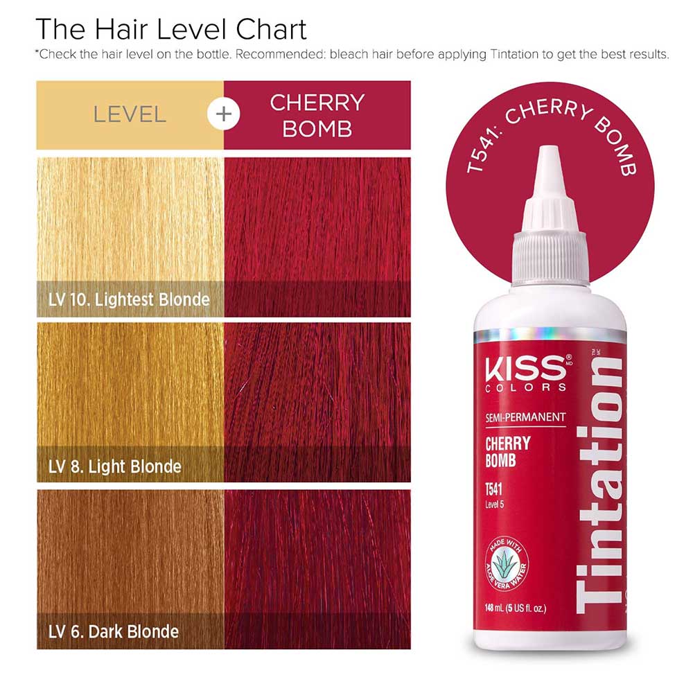 Red By Kiss Tintation Semi-Permanent Hair Color - Cherry Bomb, 5 Oz (T541)