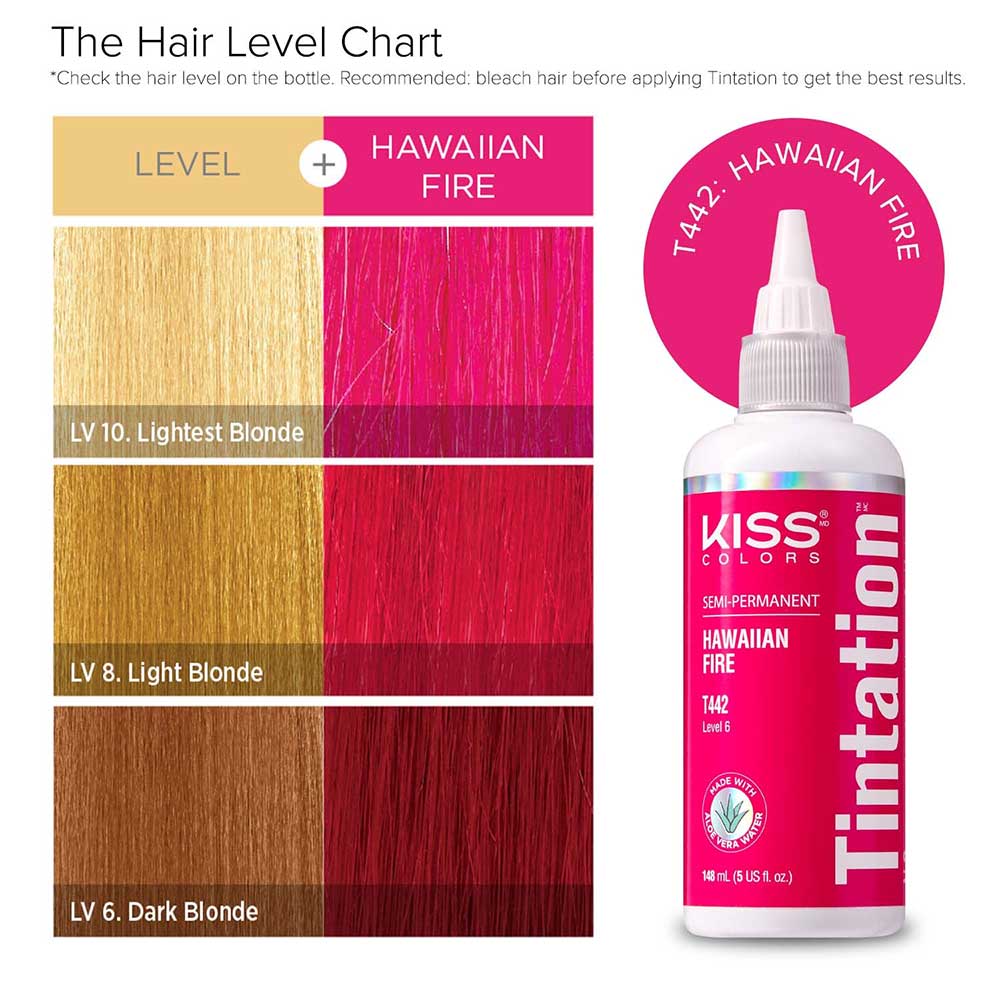 Red By Kiss Tintation Semi-Permanent Hair Color - Hawaiian Fire, 5 Oz (T442)