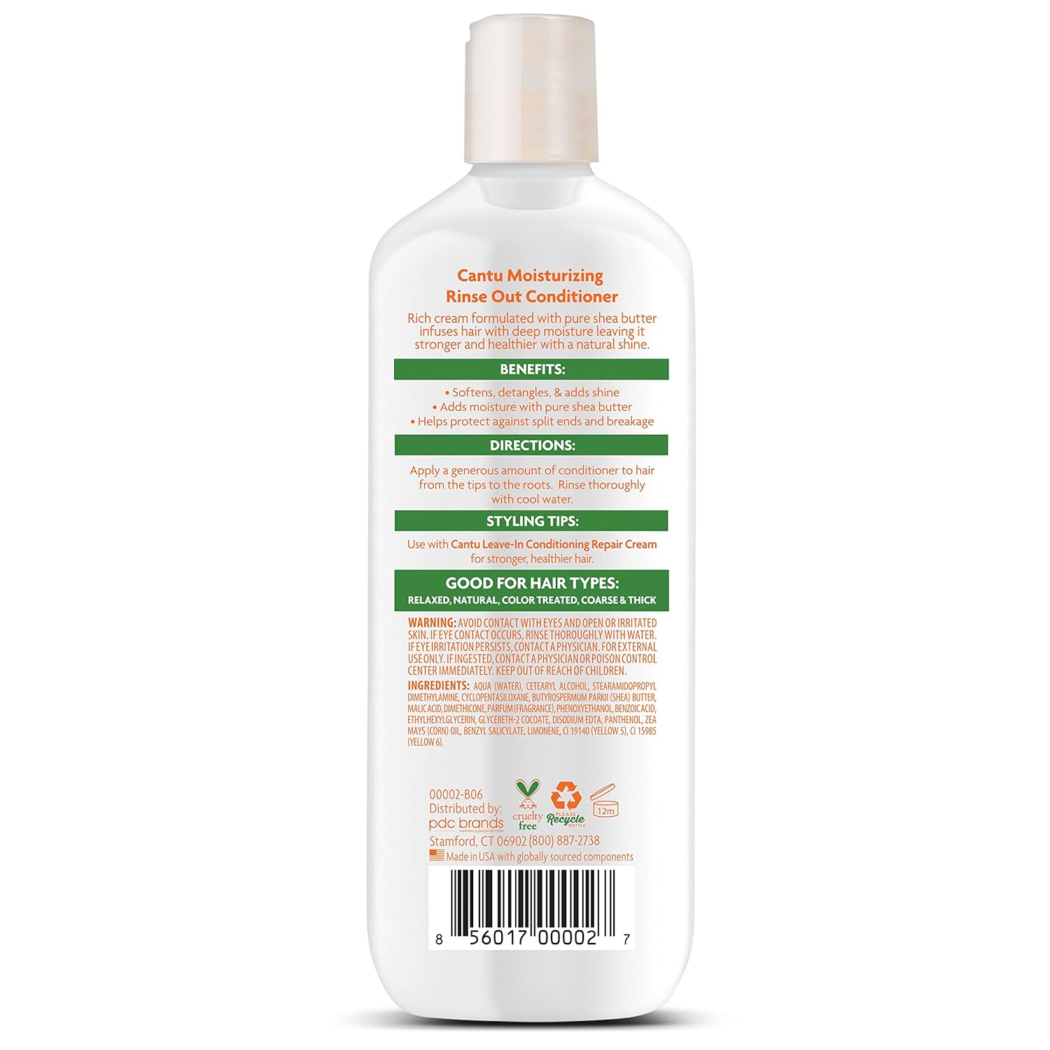 Cantu Moisturizing Rinse Out Conditioner with Shea Butter, 13.5 fl oz (CTU0002)