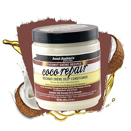 Aunt Jackie's Coconut Creme Recipes Coco Repair Deep Hair Conditioner, 15 Oz