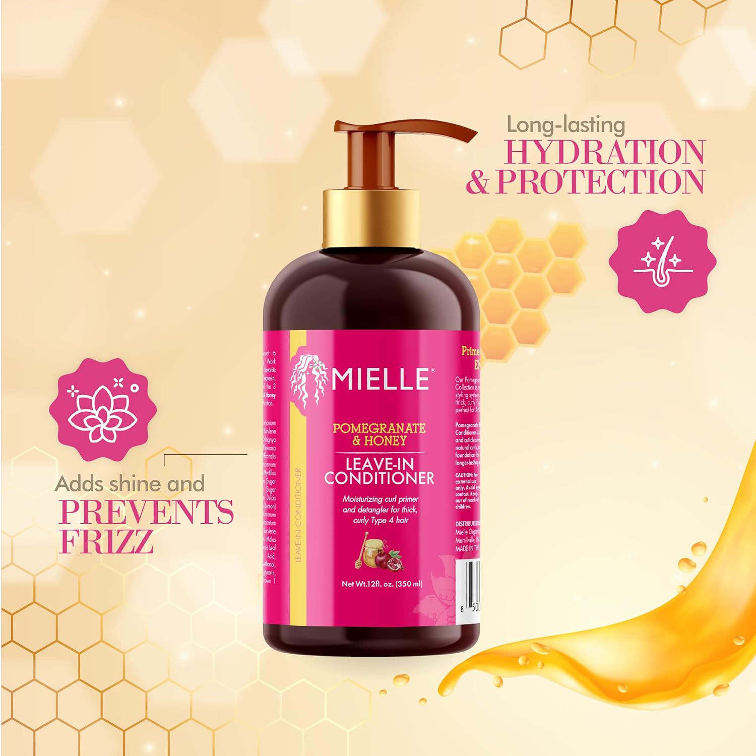 Mielle Organics Pomegranate & Honey Leave-In Conditioner, 12 Oz