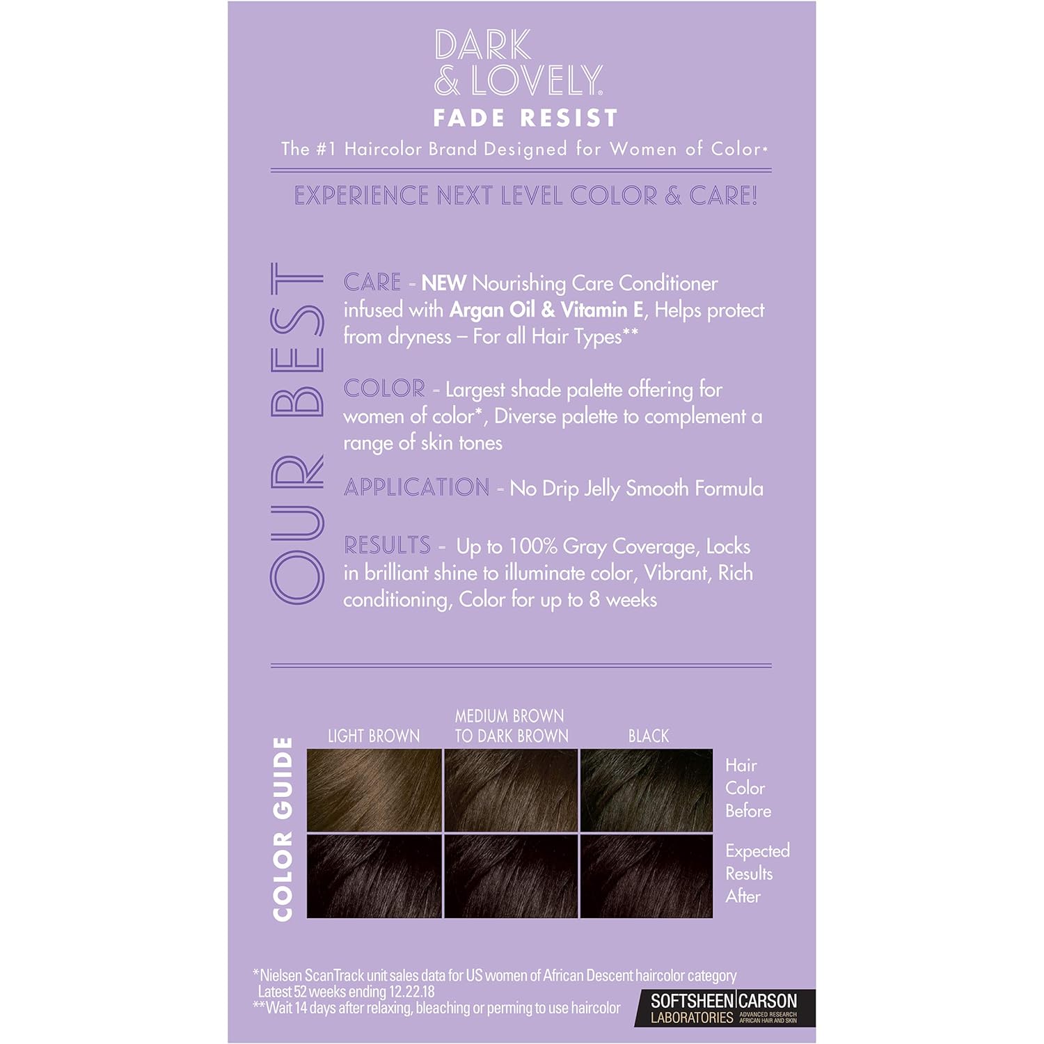 SoftSheen-Carson Dark and Lovely Fade Resist Rich Conditioning Hair Color, 372 Natural Black (CR372)