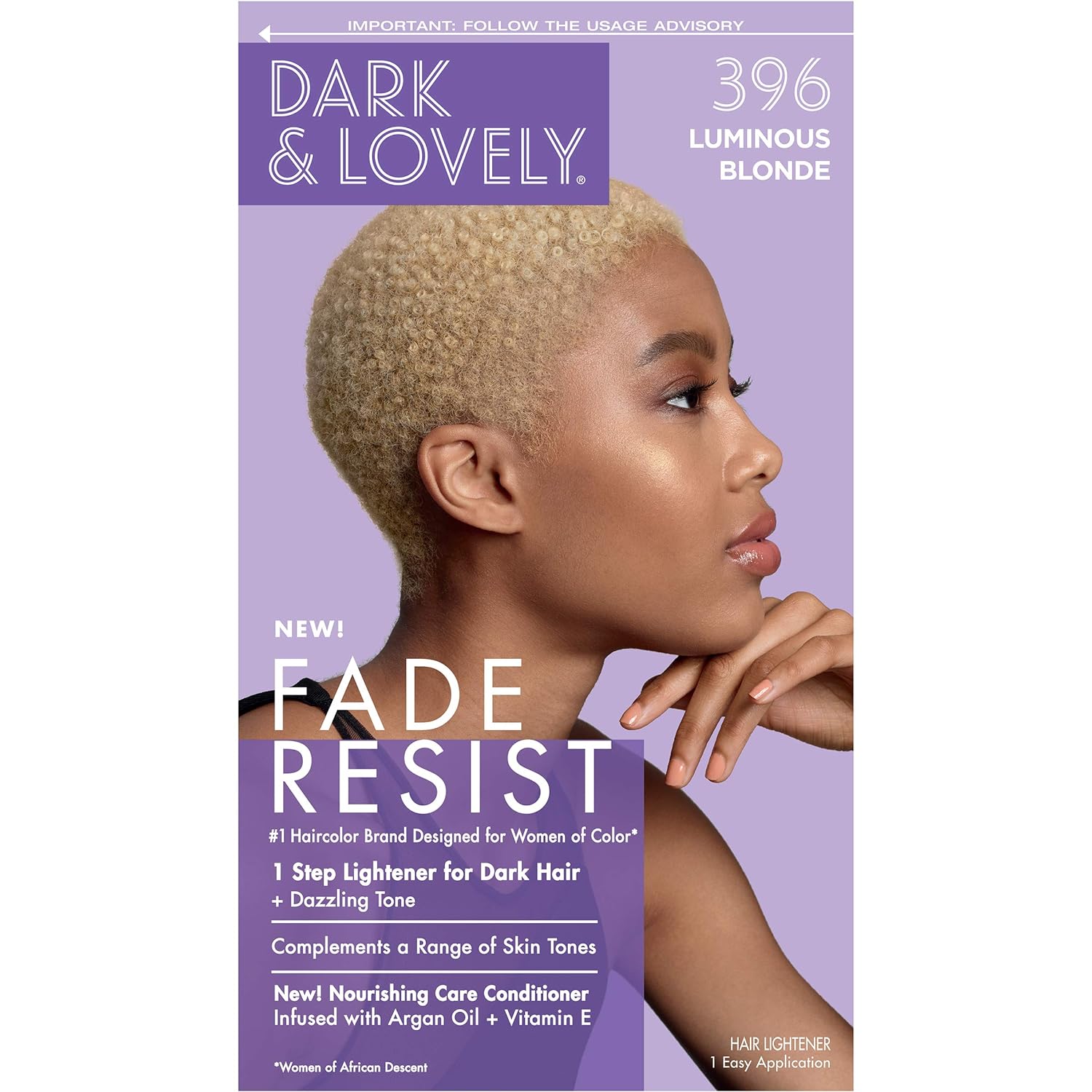 SoftSheen-Carson Dark and Lovely Fade Resist Rich Conditioning Hair Color, 396 Luminous Blonde (CR36202)