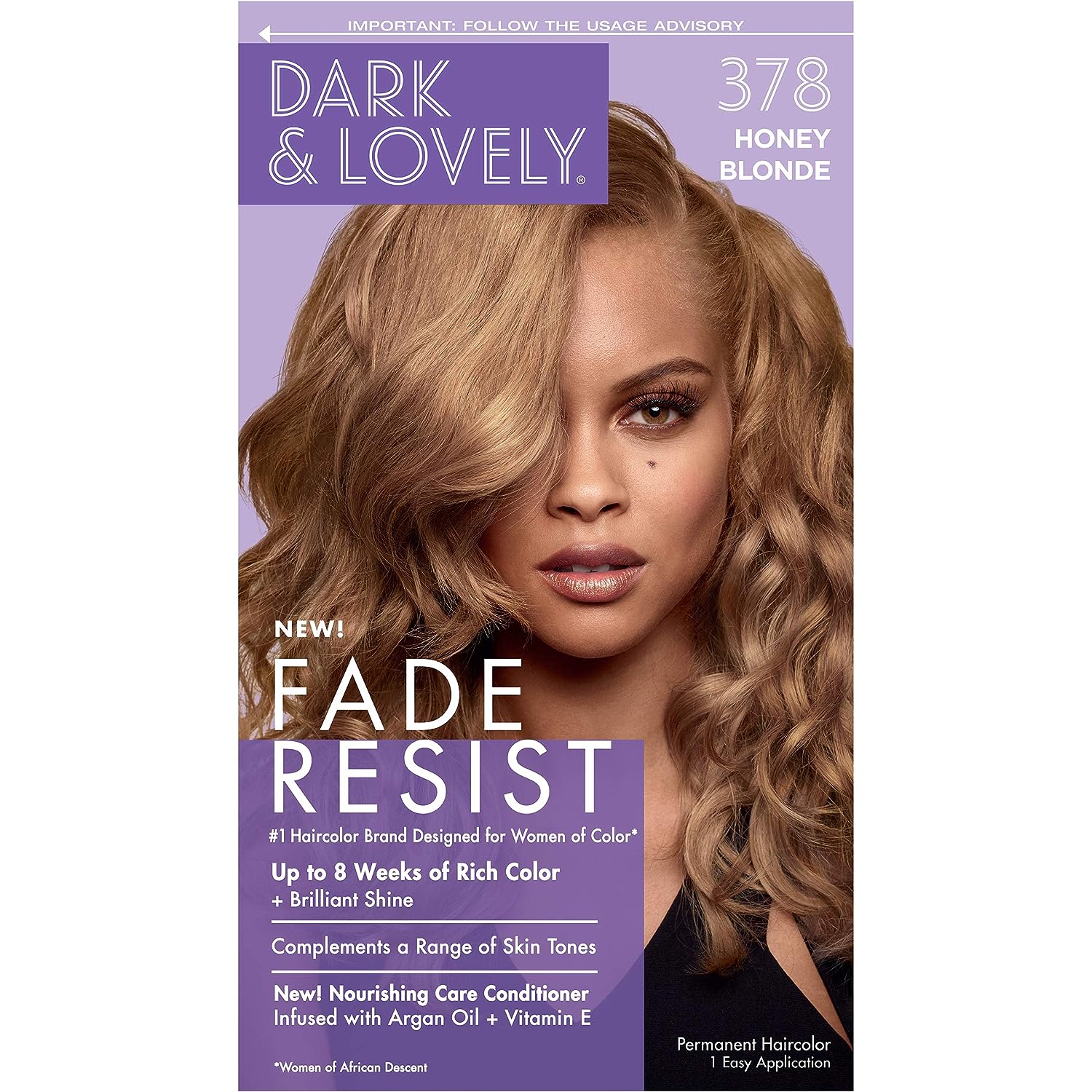 SoftSheen-Carson Dark and Lovely Fade Resist Rich Conditioning Hair Color, 378 Honey Blonde (CR378)