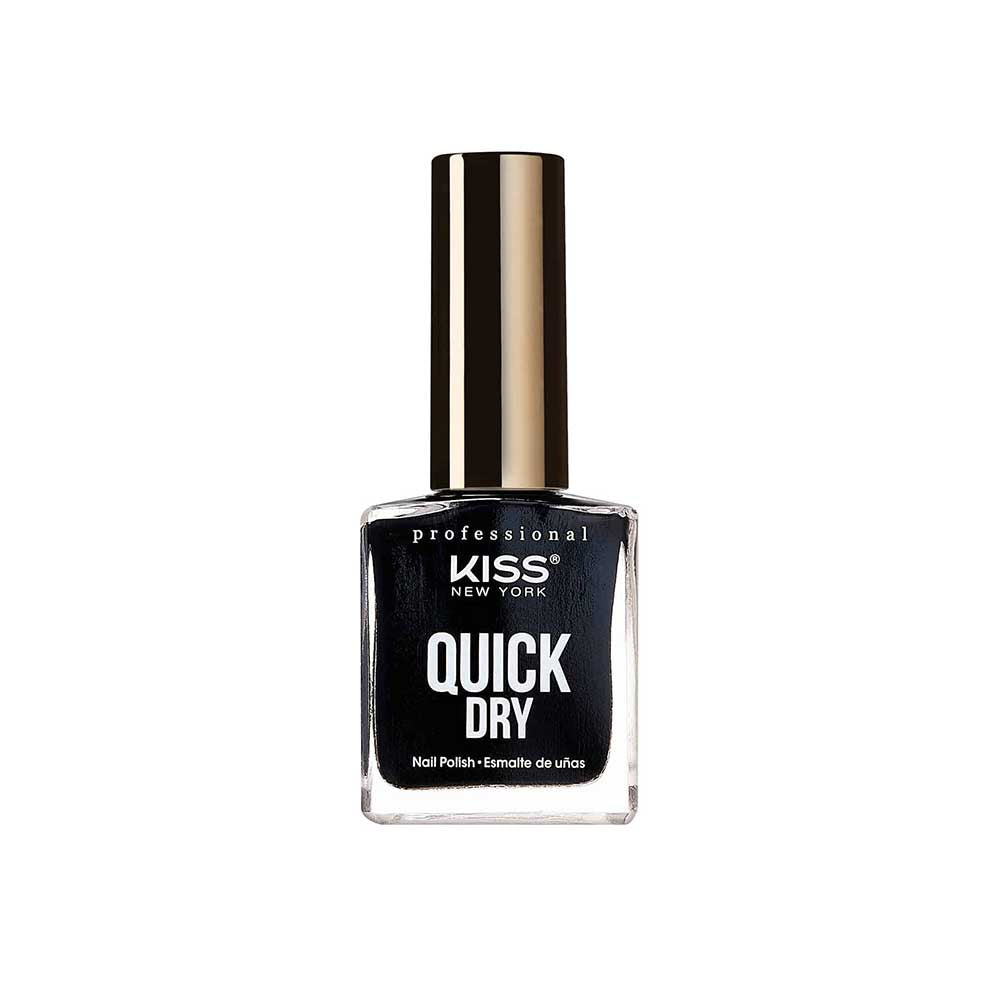 Kiss New York Professional Quick Dry Nail Polish - Black Out, 0.44 Oz (QP03)